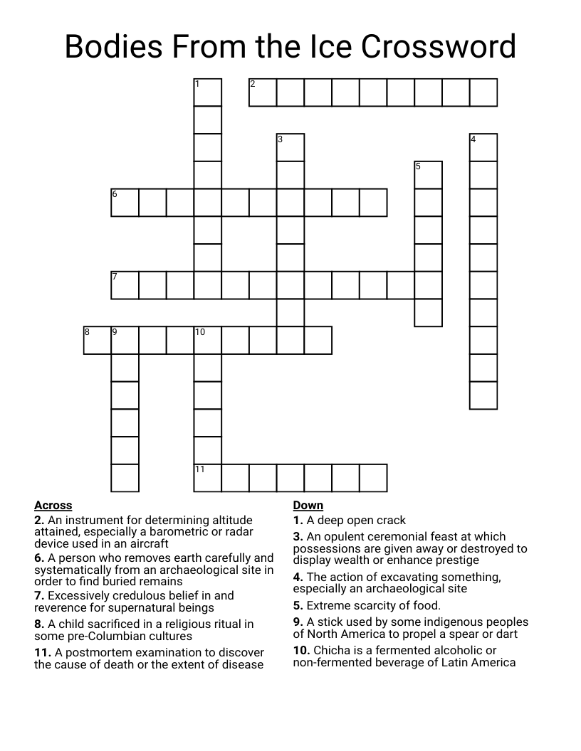 Bodies From the Ice Crossword 
