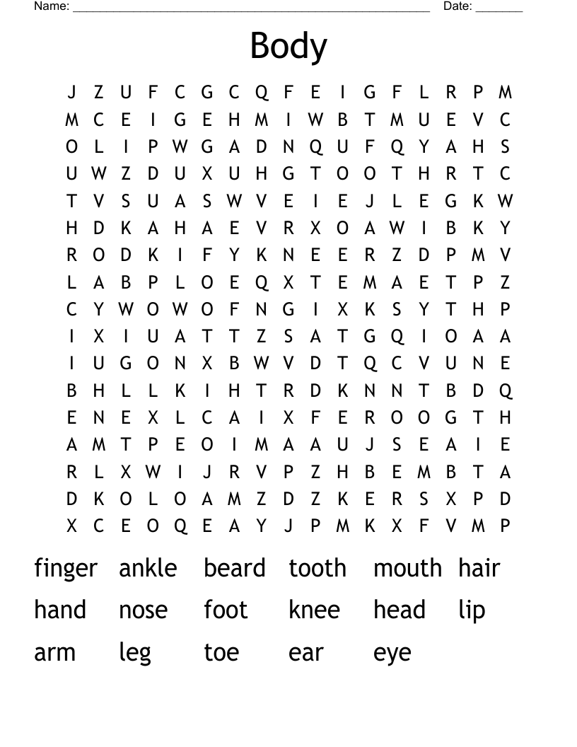 Body Word Search
