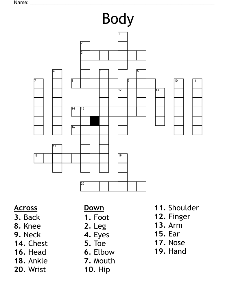 Body Crossword