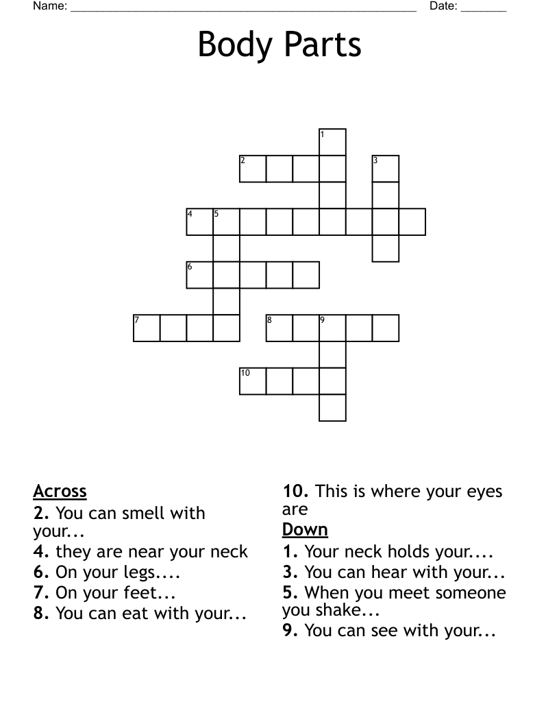 Body Parts Crossword