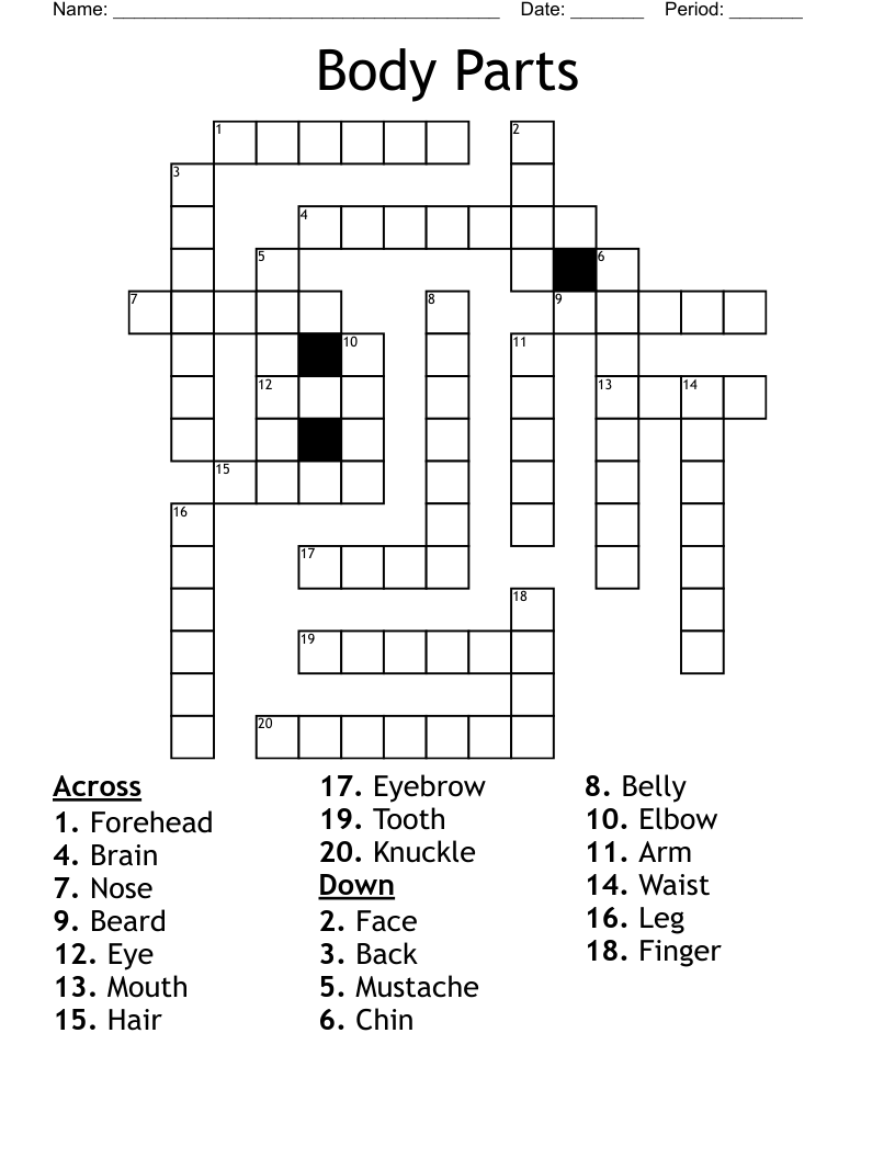 Body Parts Crossword