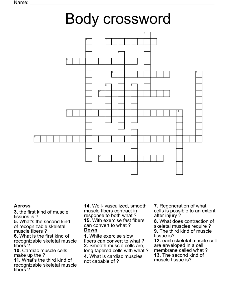 Body crossword 