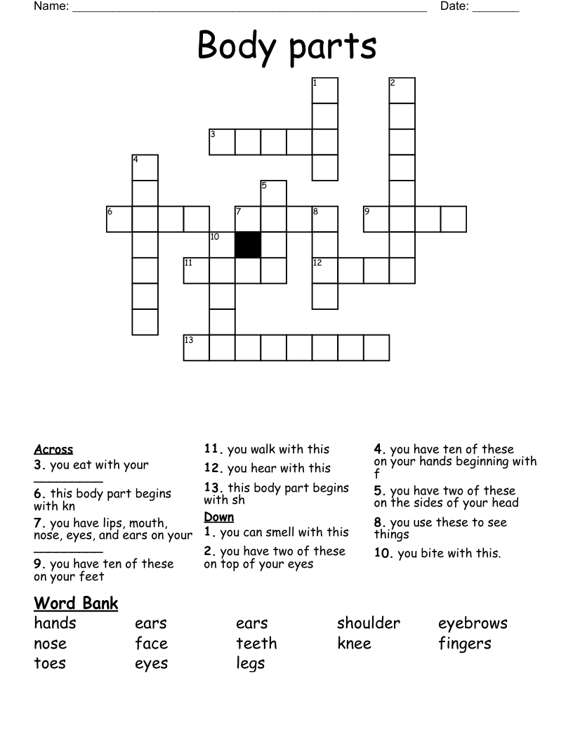 Body parts Crossword