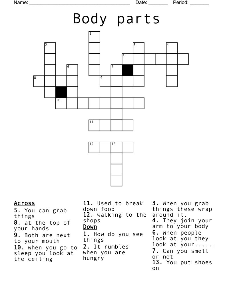 Body parts Crossword