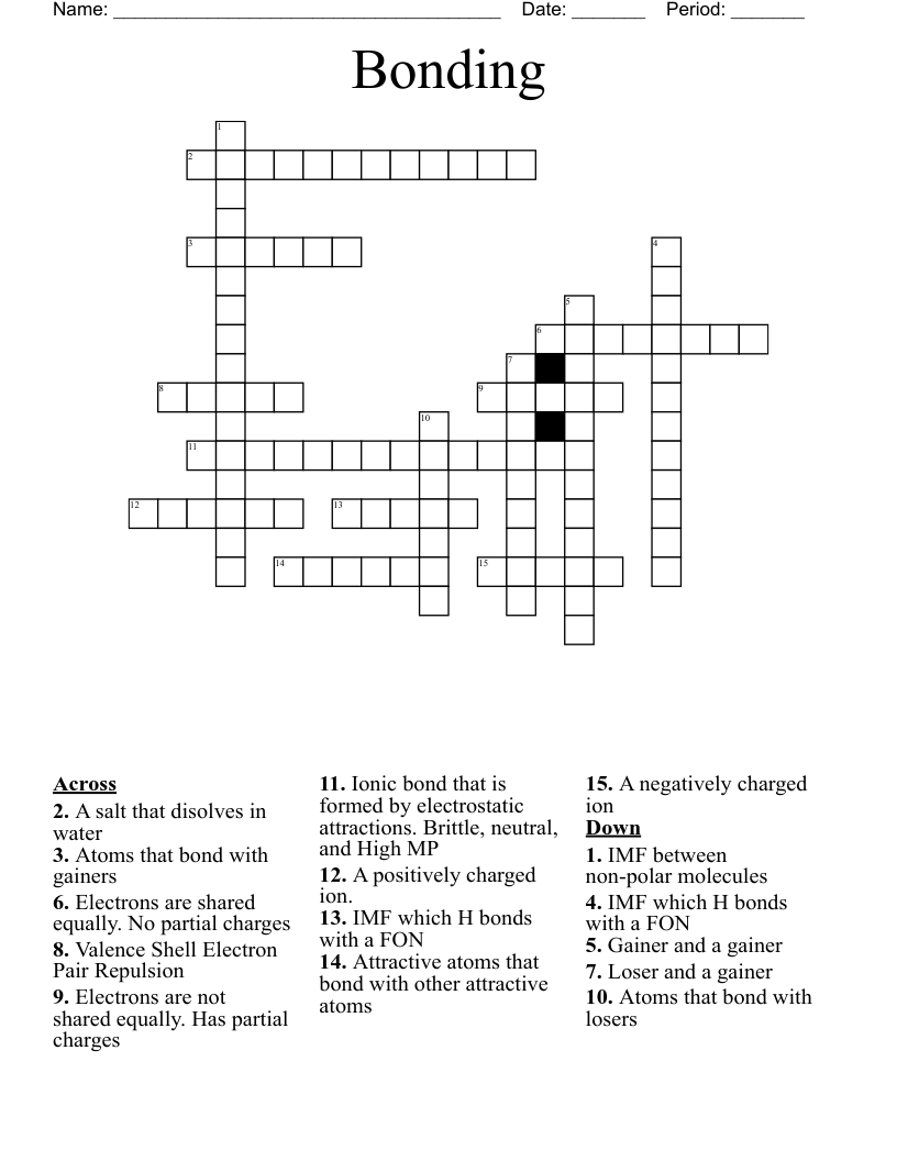 Bonding Crossword