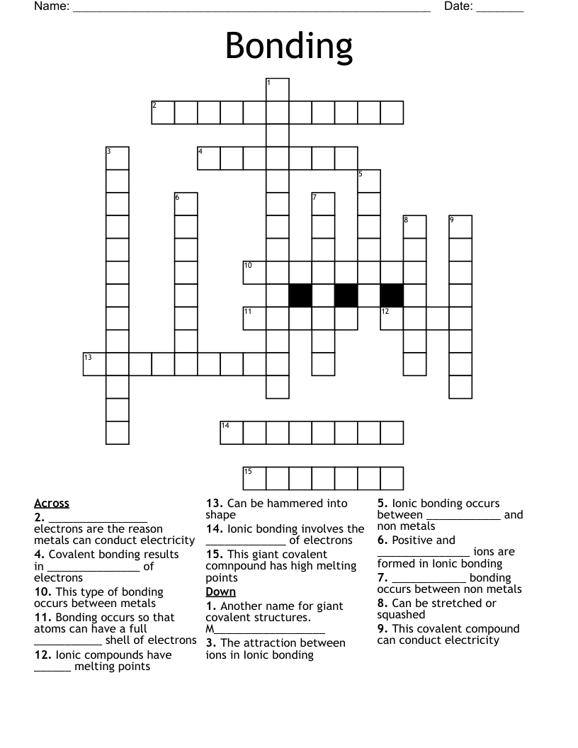 Bonding Crossword