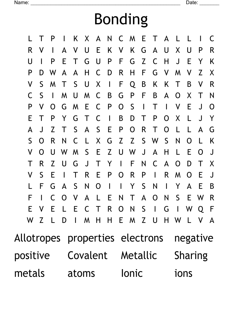 Bonding Word Search