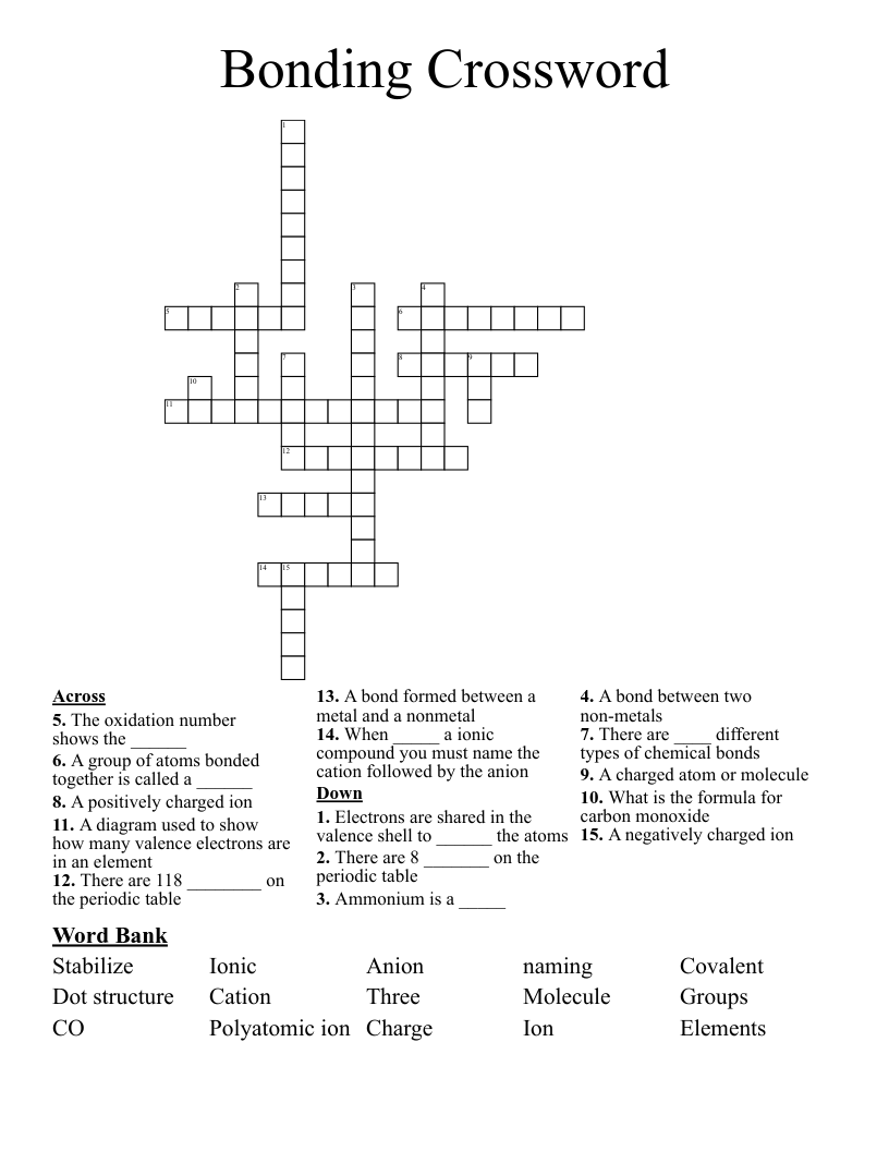 Bonding Crossword