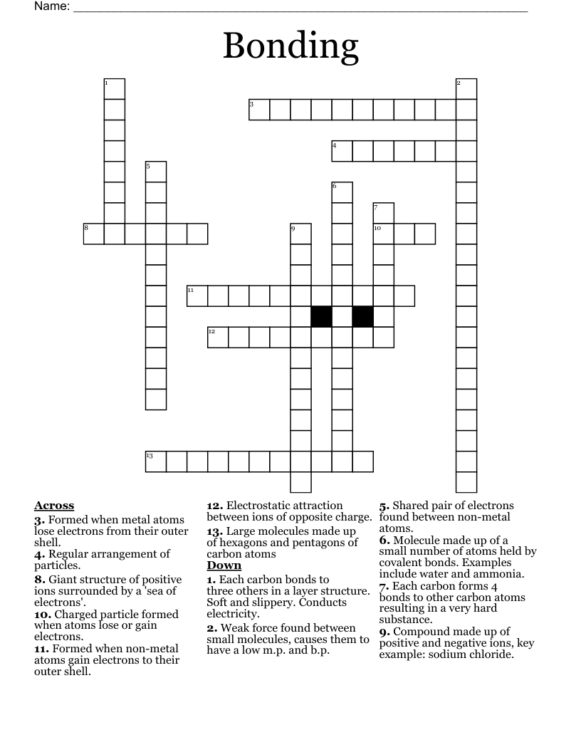 Bonding  Crossword