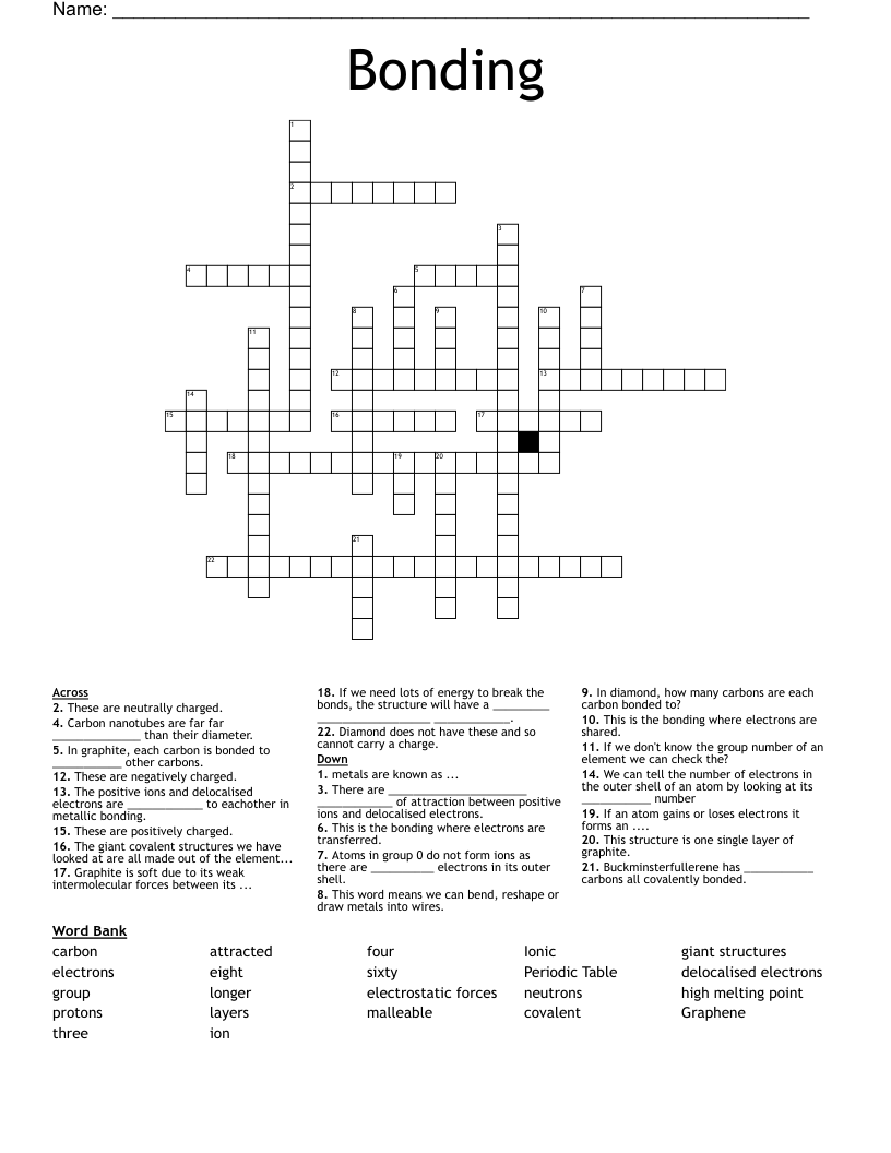 Bonding  Crossword