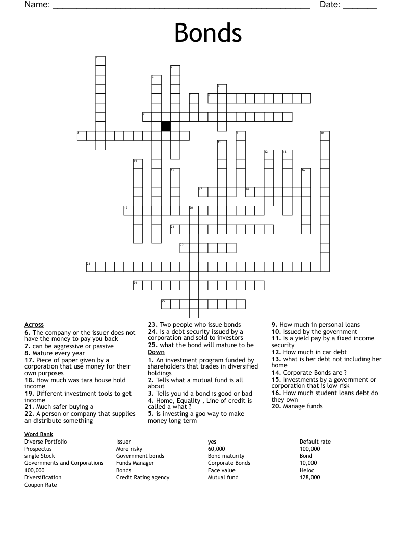 Bonds  Crossword