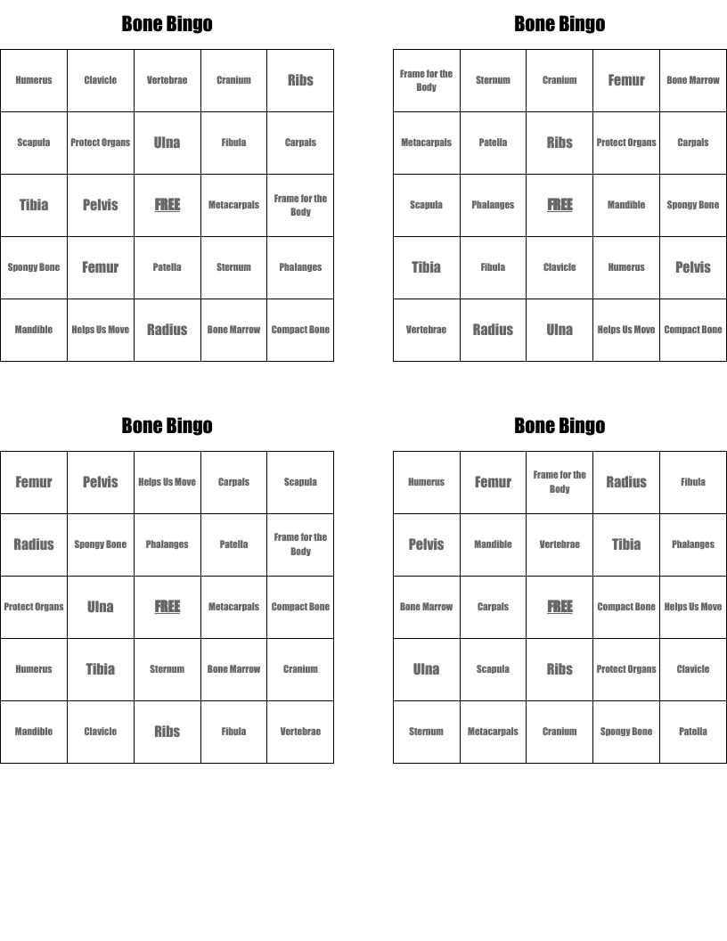 Bone Bingo
