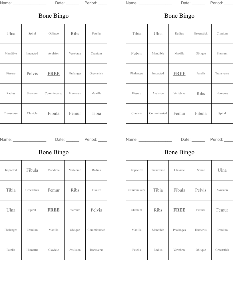 Bone Bingo 