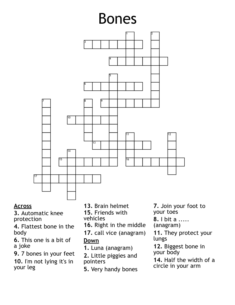 Bones Crossword