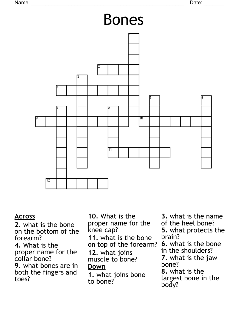 Bones Crossword