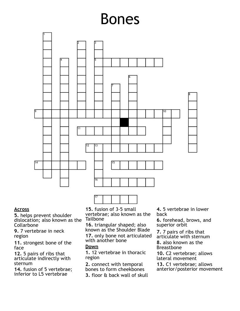 Bones Crossword
