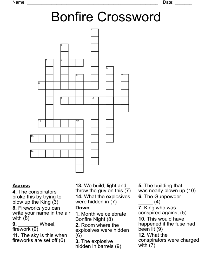 Bonfire Crossword