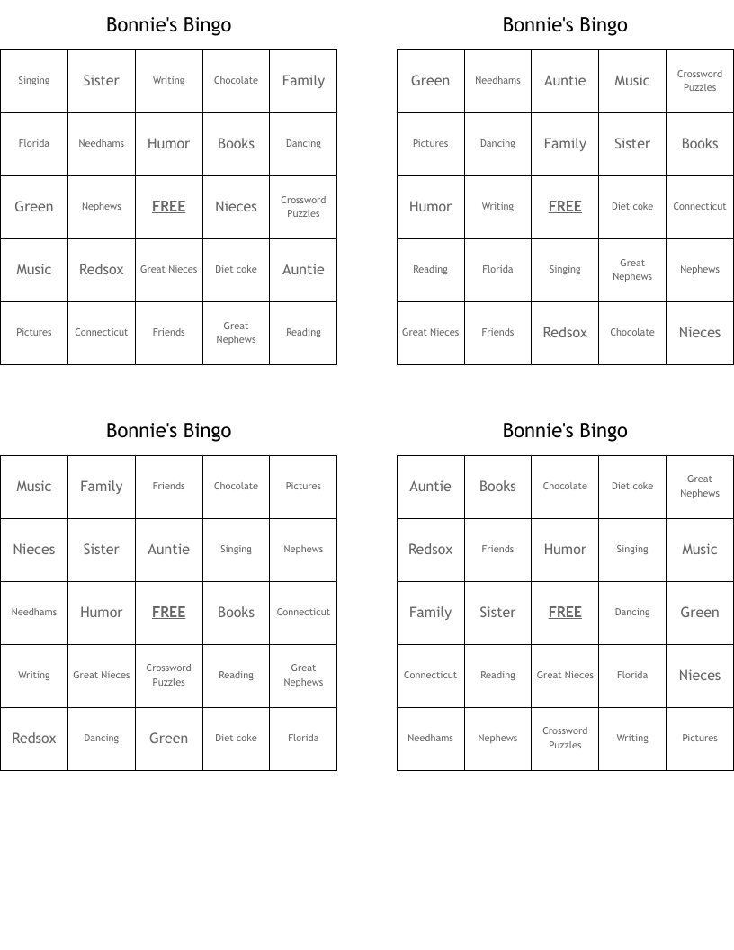 Bonnie's Bingo
