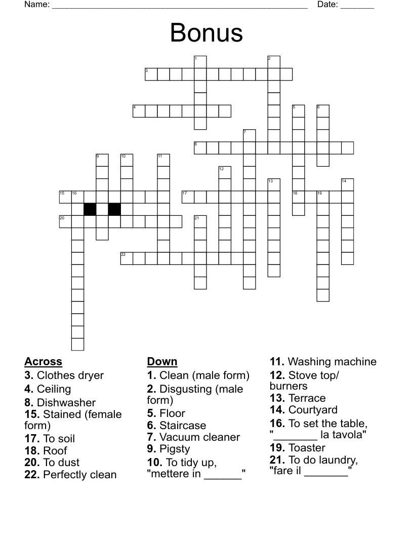 Bonus Crossword