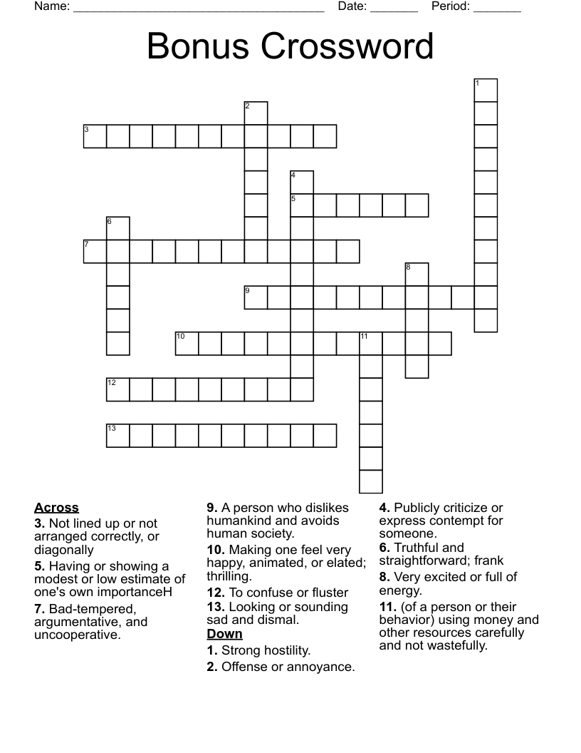 Bonus Crossword