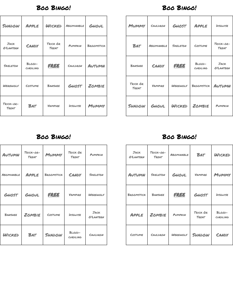 Boo Bingo!
