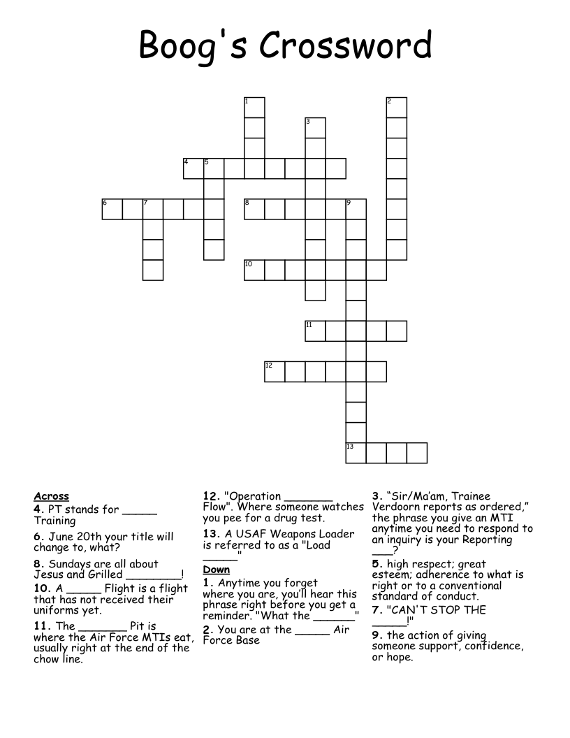 Boog's Crossword