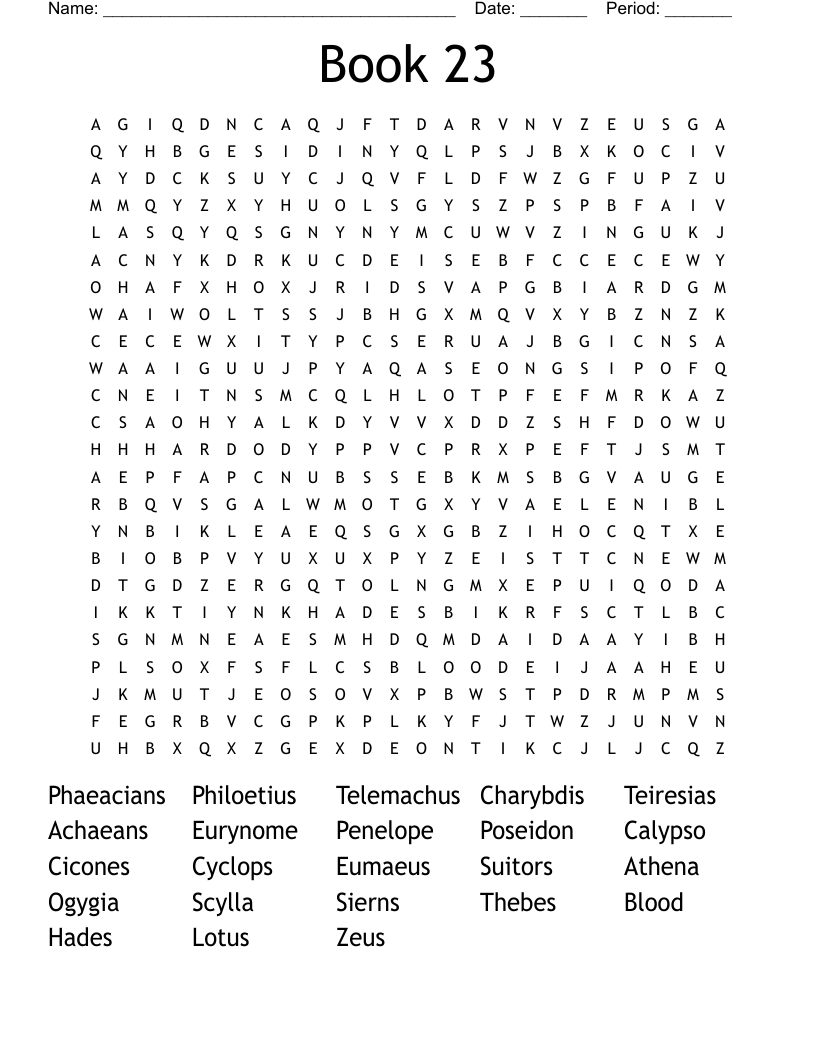Book 23 Word Search