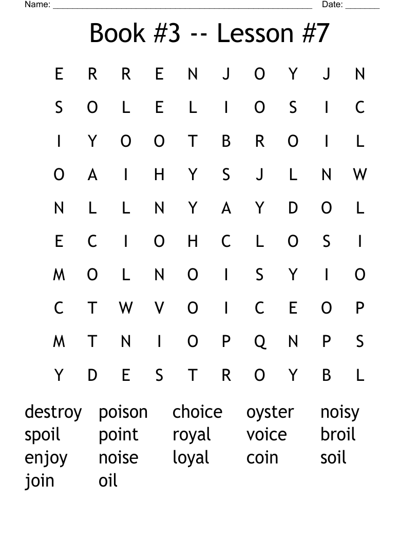 Book #3 -- Lesson #7 Word Search