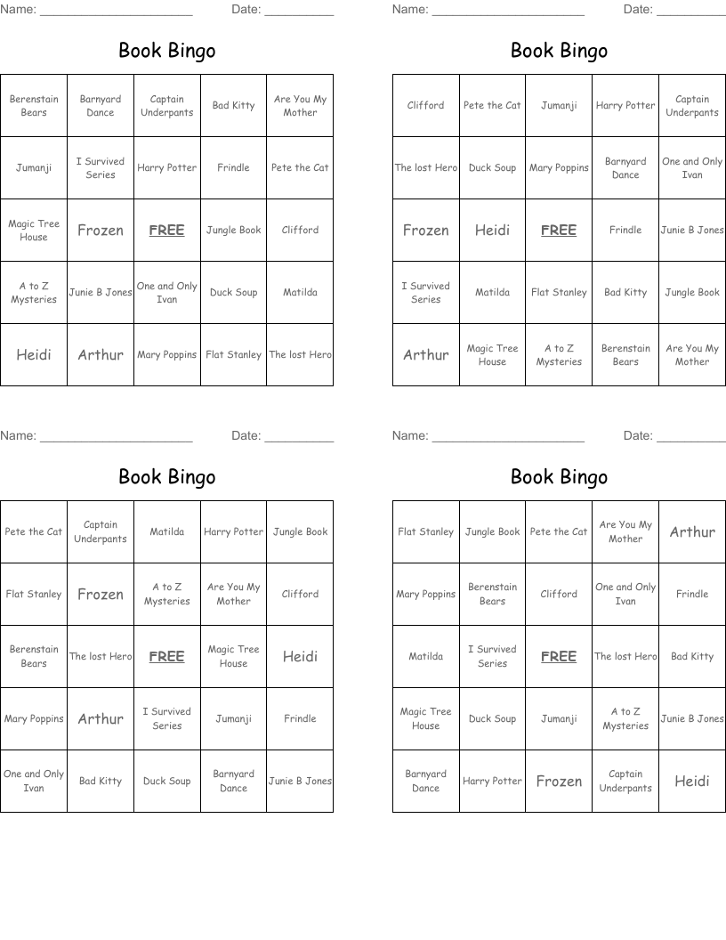 Book Bingo
