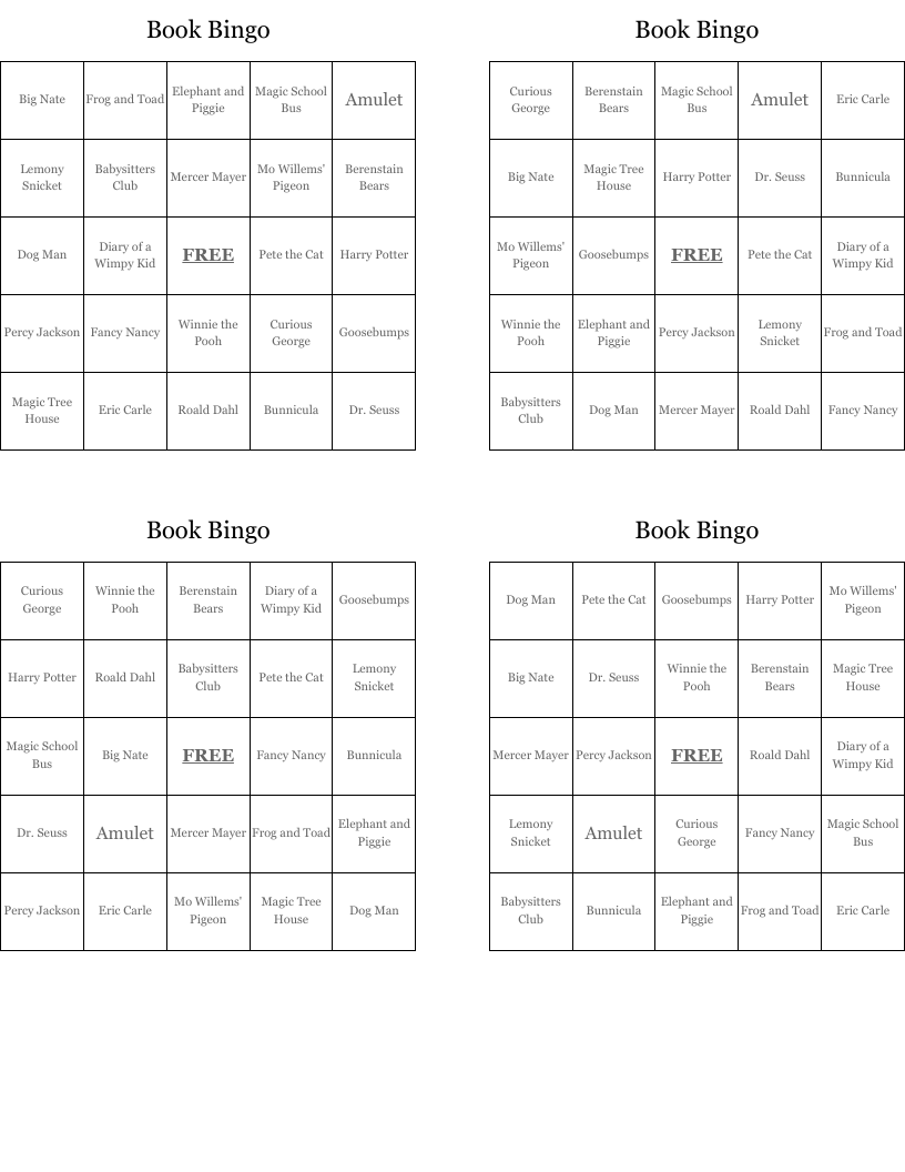 Book Bingo