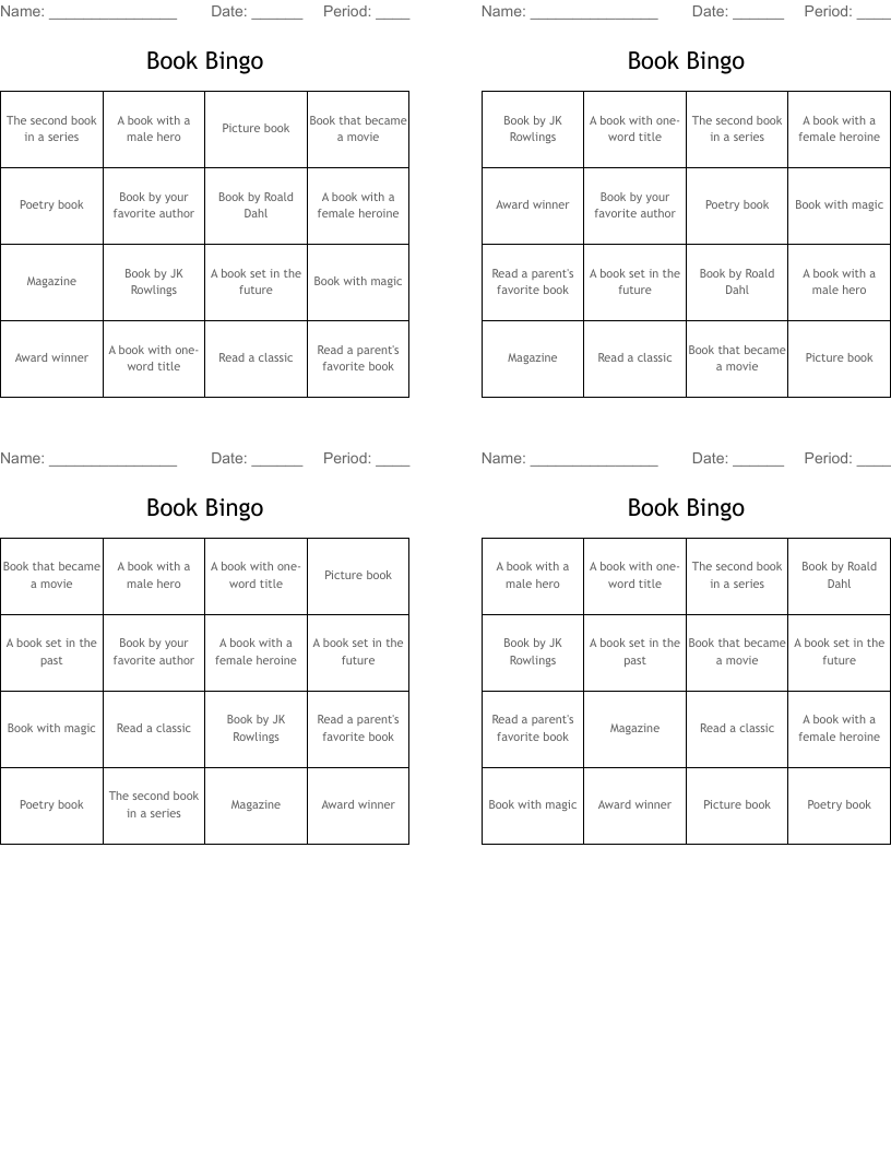 Book Bingo