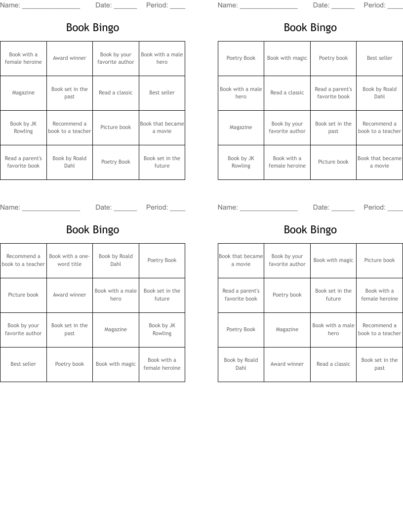 Book Bingo