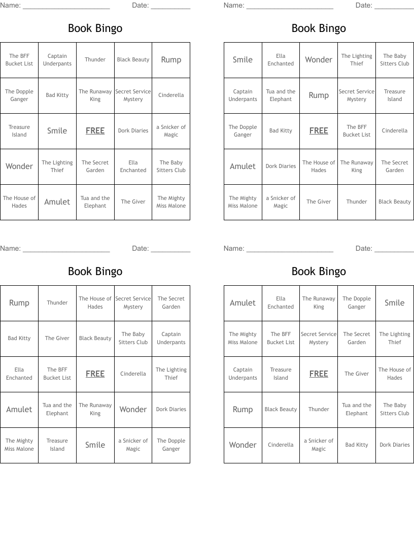 Book Bingo