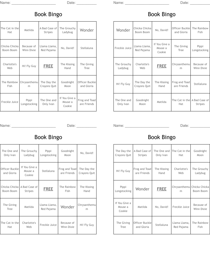 Book Bingo