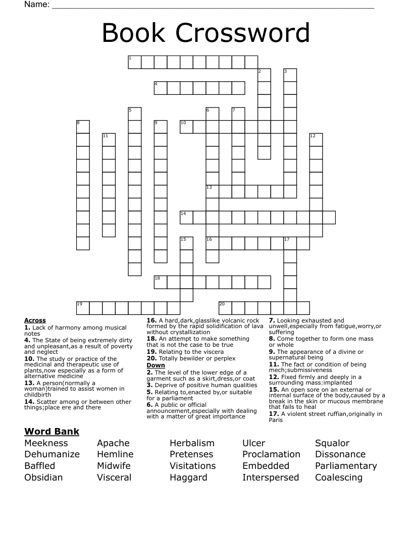 Book Crossword