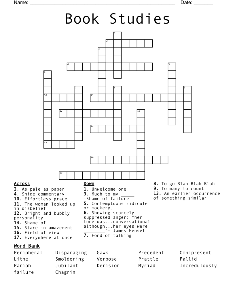 Book Studies  Crossword