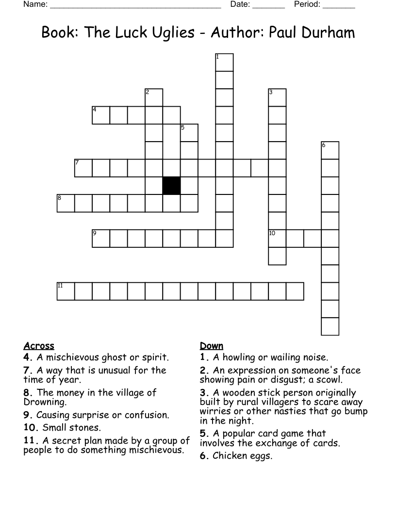 Book: The Luck Uglies - Author: Paul Durham Crossword
