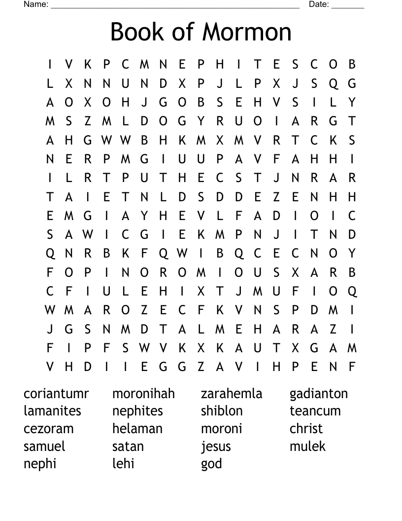 Book of Mormon Word Search