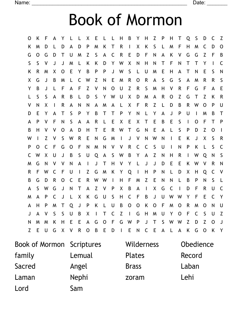 Book of Mormon Word Search