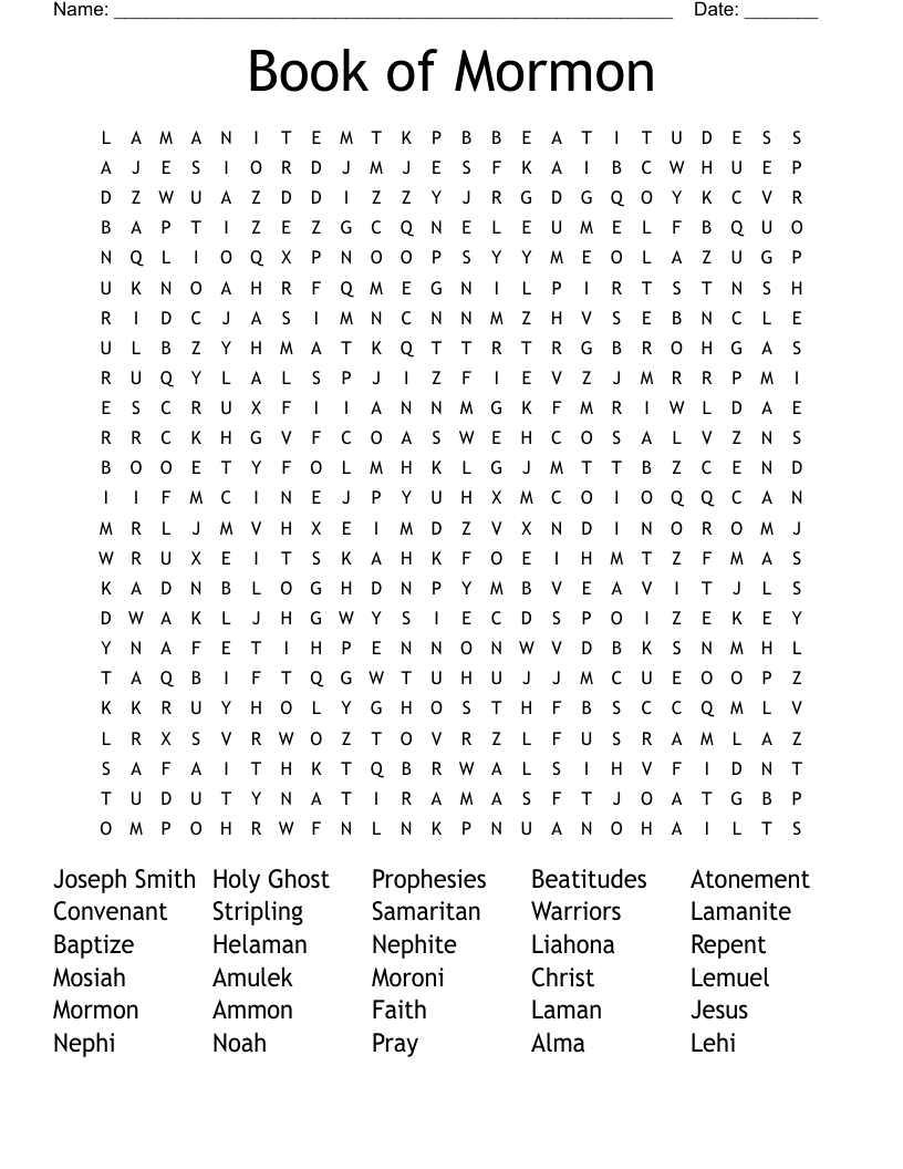 Book of Mormon Word Search