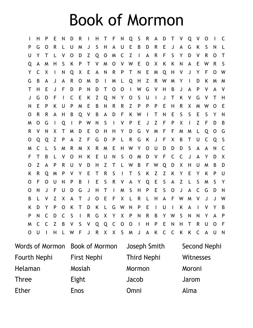 Book of Mormon Word Search