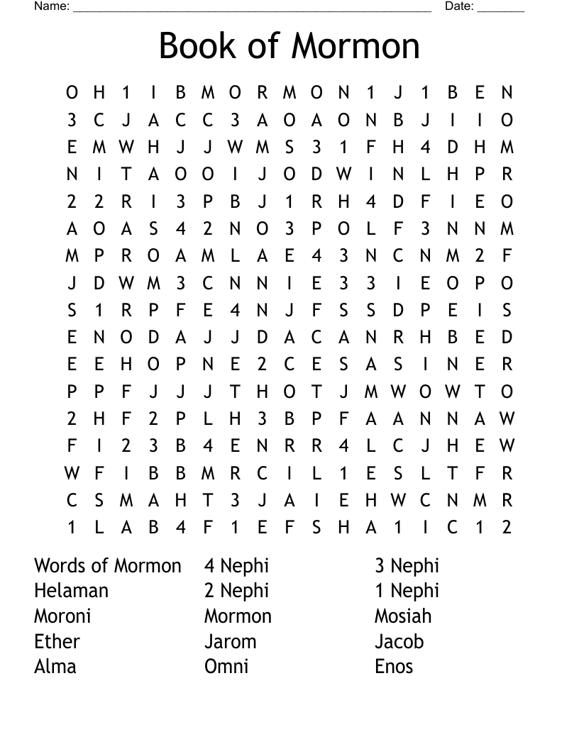 Book of Mormon Word Search