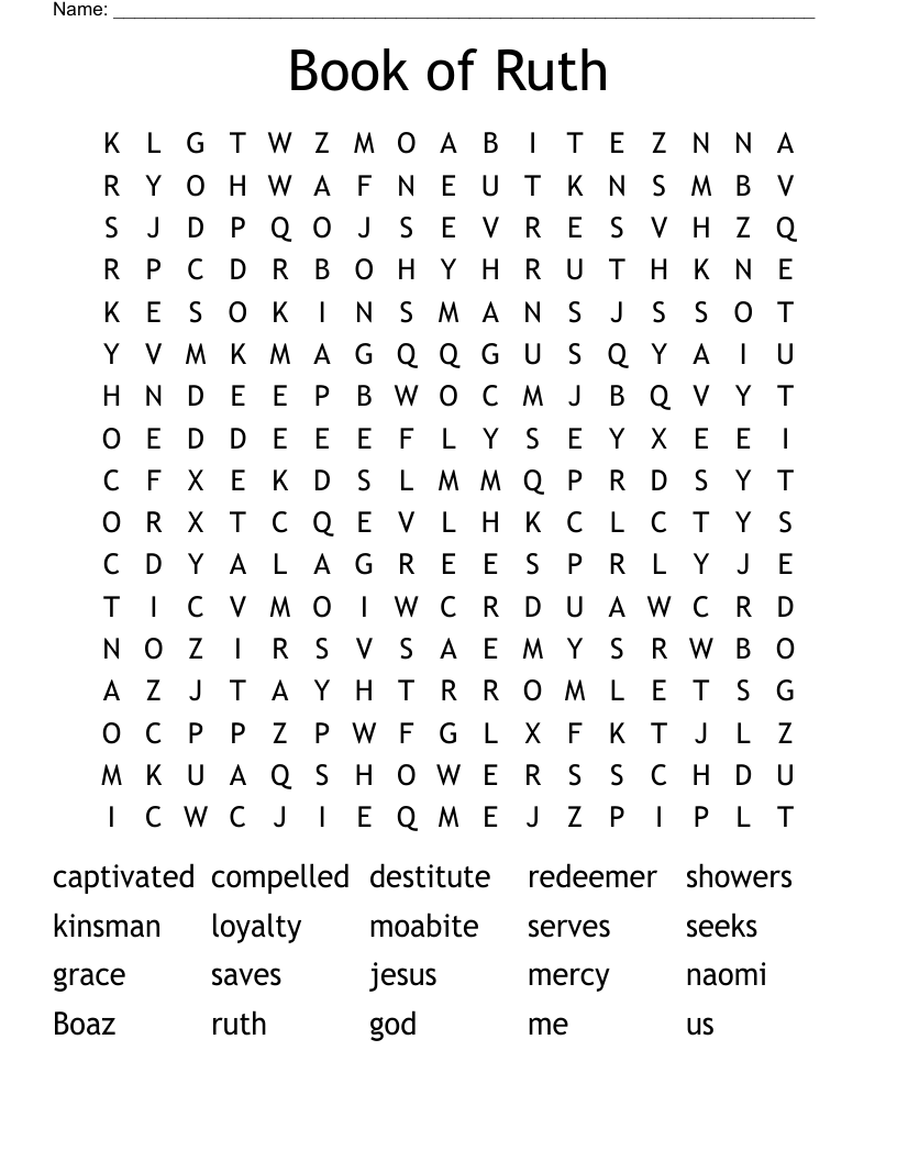 Book of Ruth Word Search