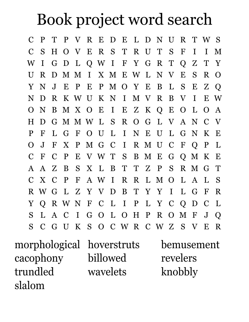 Book project word search