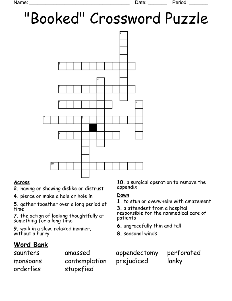 "Booked" Crossword Puzzle