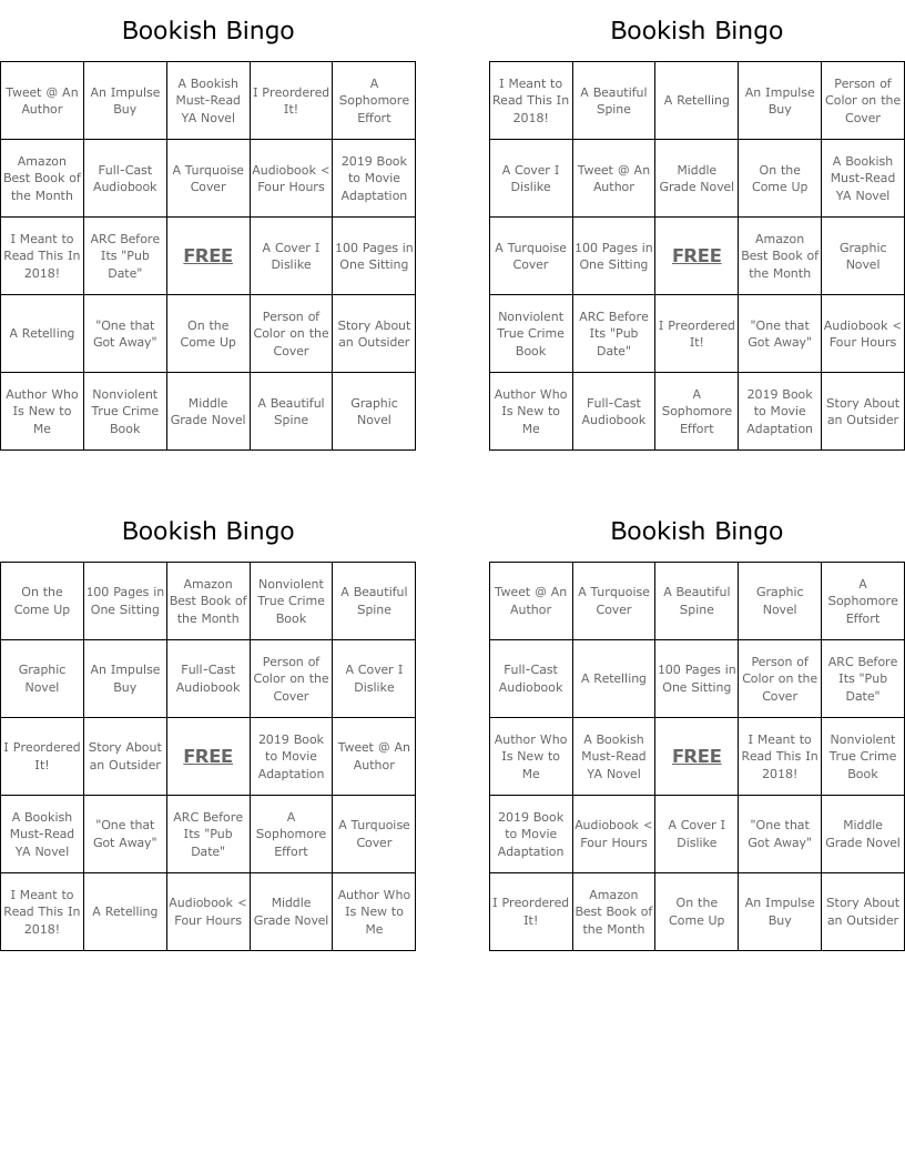 Bookish Bingo