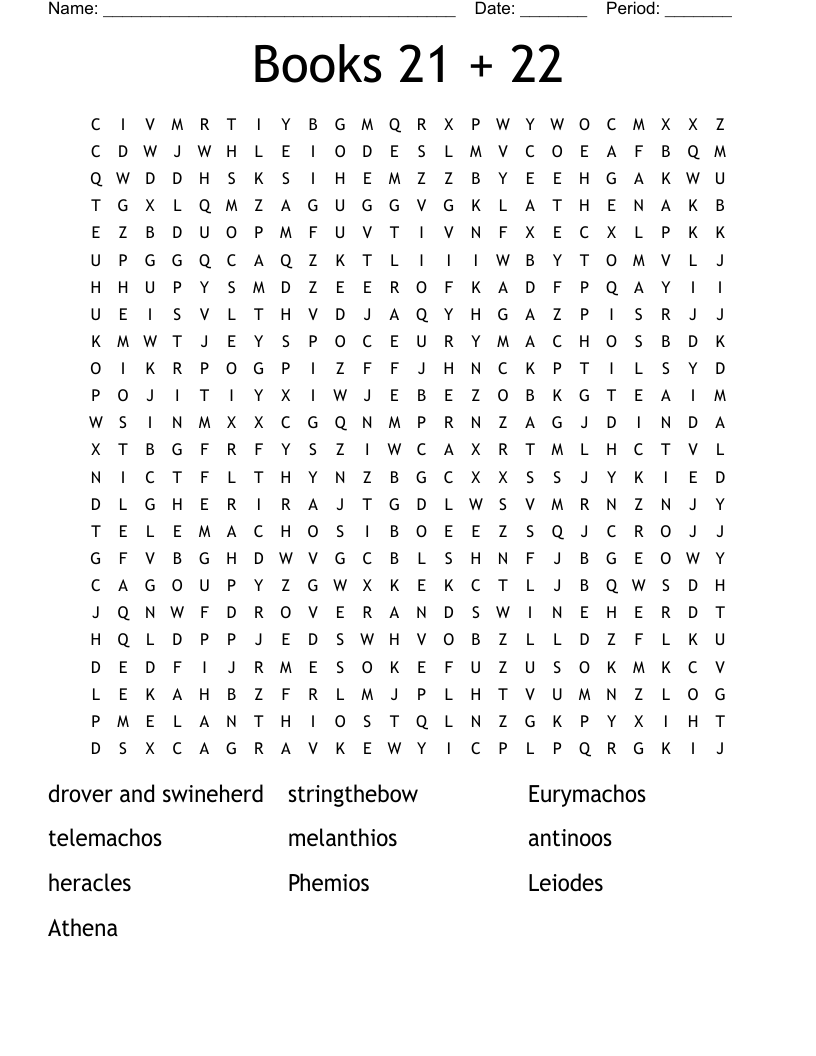 Books 21 + 22 Word Search