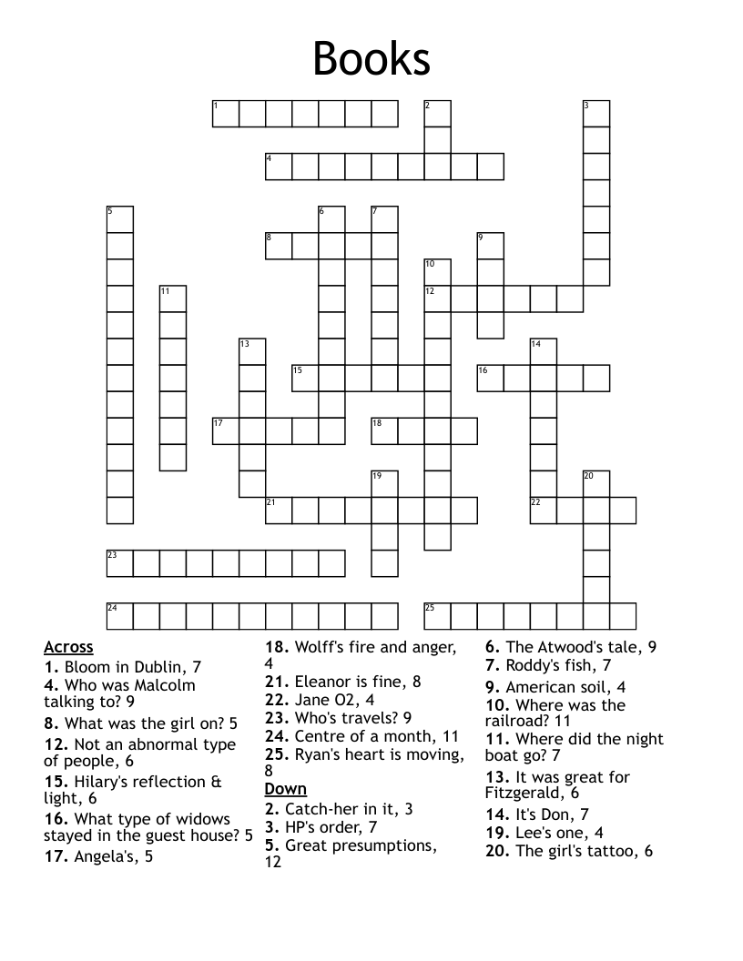 Books Crossword