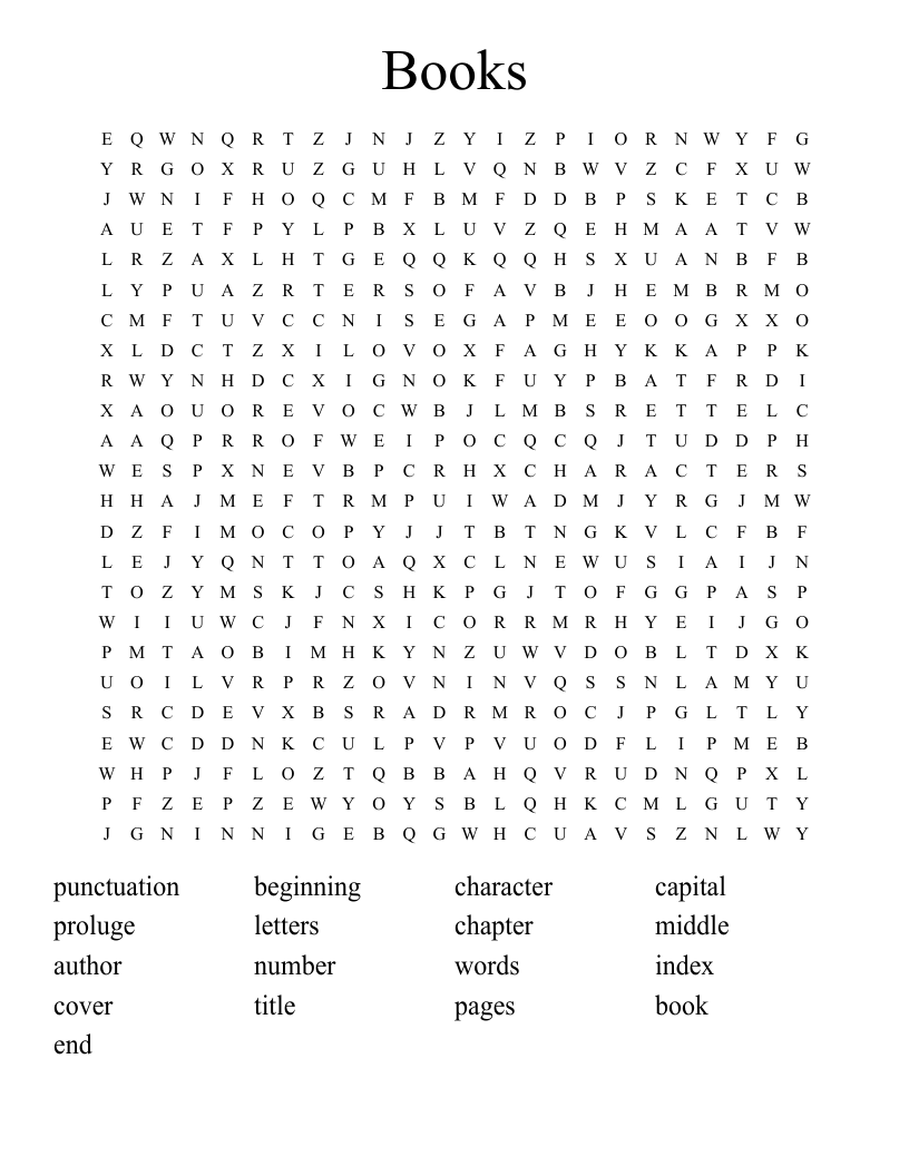 Books Word Search