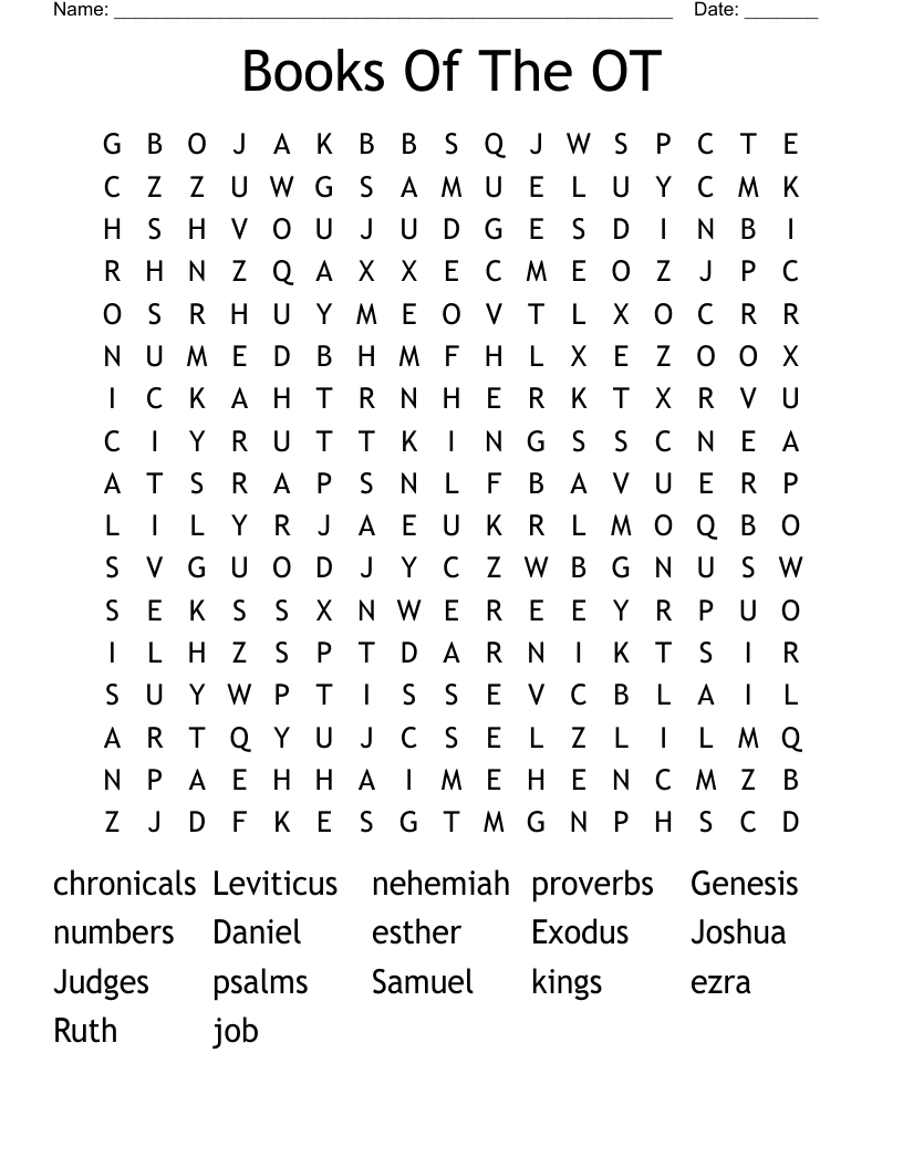 Books Of The OT Word Search